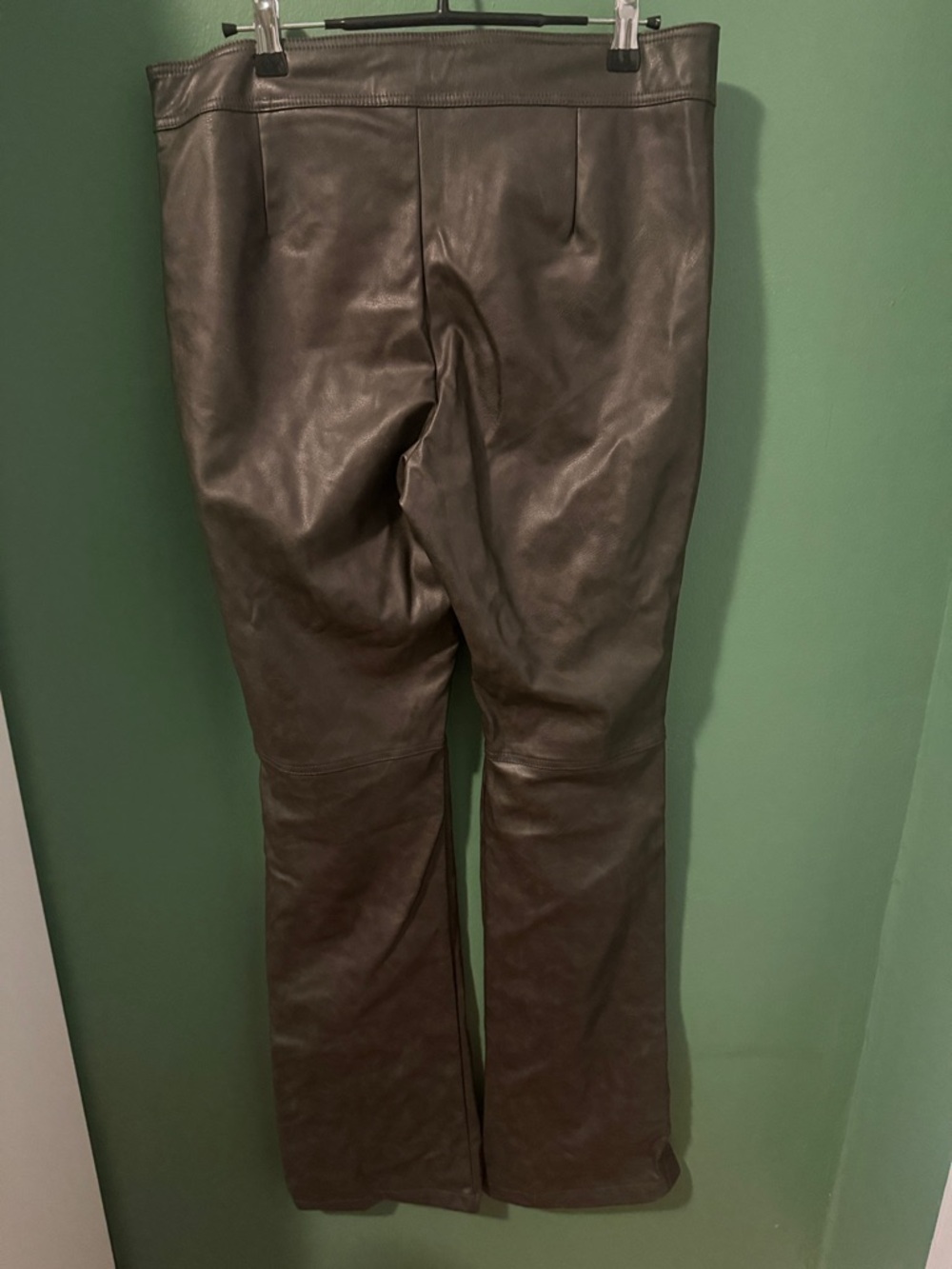 Zara Distressed Faux Leather Lace-Up Front & Hem Pants - Picture 3 of 4